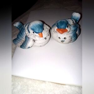 Baby Blue Jay S & P Shakers Figurines Key Point Dallas TX Taiwan ROC Vintage